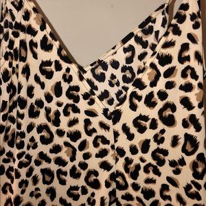 Midi leopard print slip style dress